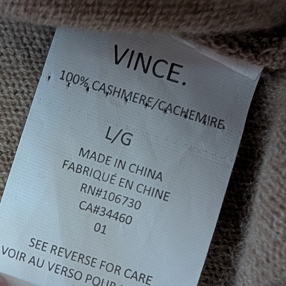 Vince 100% Cashmere Sleeveless Sweater Top Size Large - Picture 4 of 8